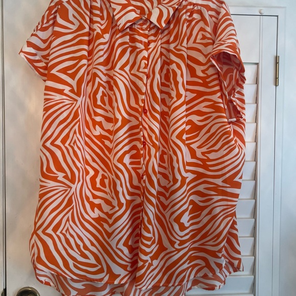 JODIFL Tops - JODIFL Zebra Orange and White Top